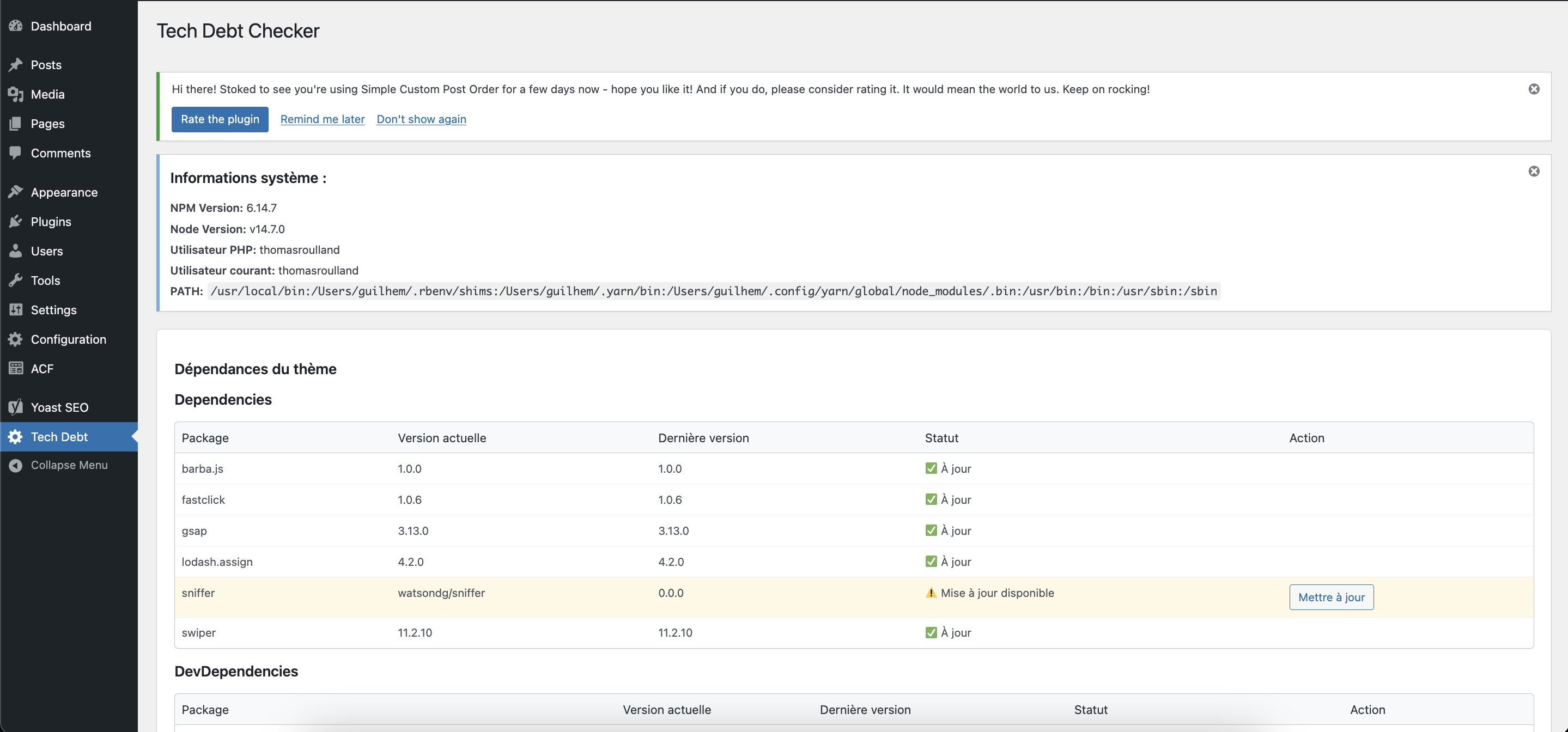 Exemple complet Tech Debt Checker